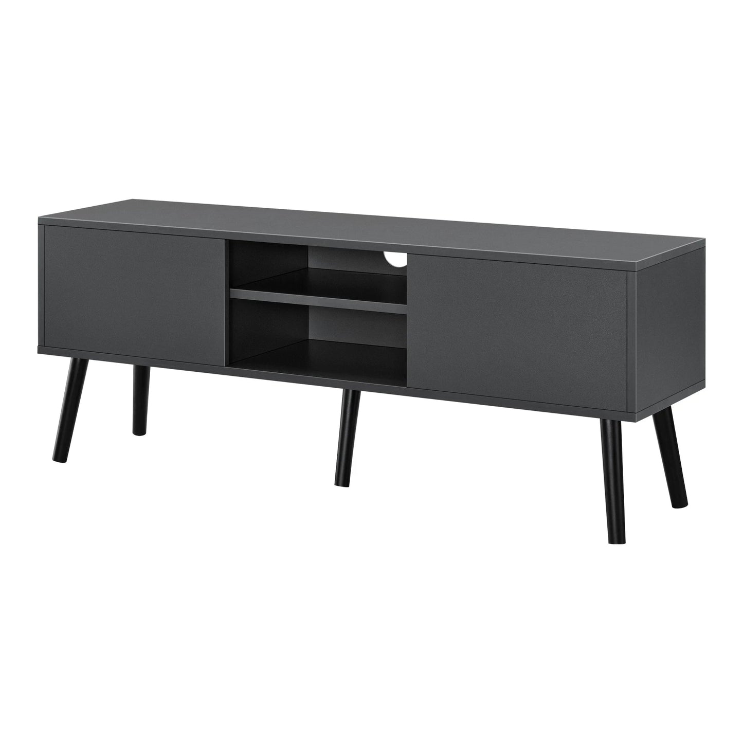 In And OutdoorMatch Antoinette-meubel Krystine - 120x29,5x46,5 cm - Donkergrijs - Spaanplaat en Hout - Stijlvol design TV cabinet