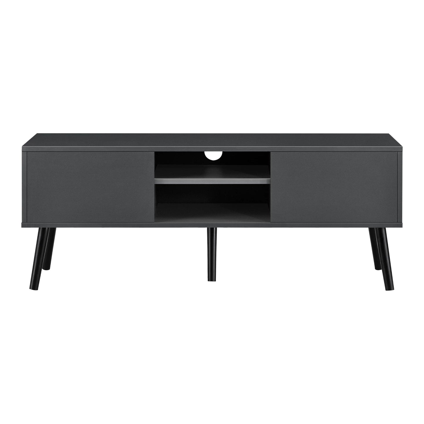 In And OutdoorMatch Antoinette-meubel Krystine - 120x29,5x46,5 cm - Donkergrijs - Spaanplaat en Hout - Stijlvol design TV cabinet