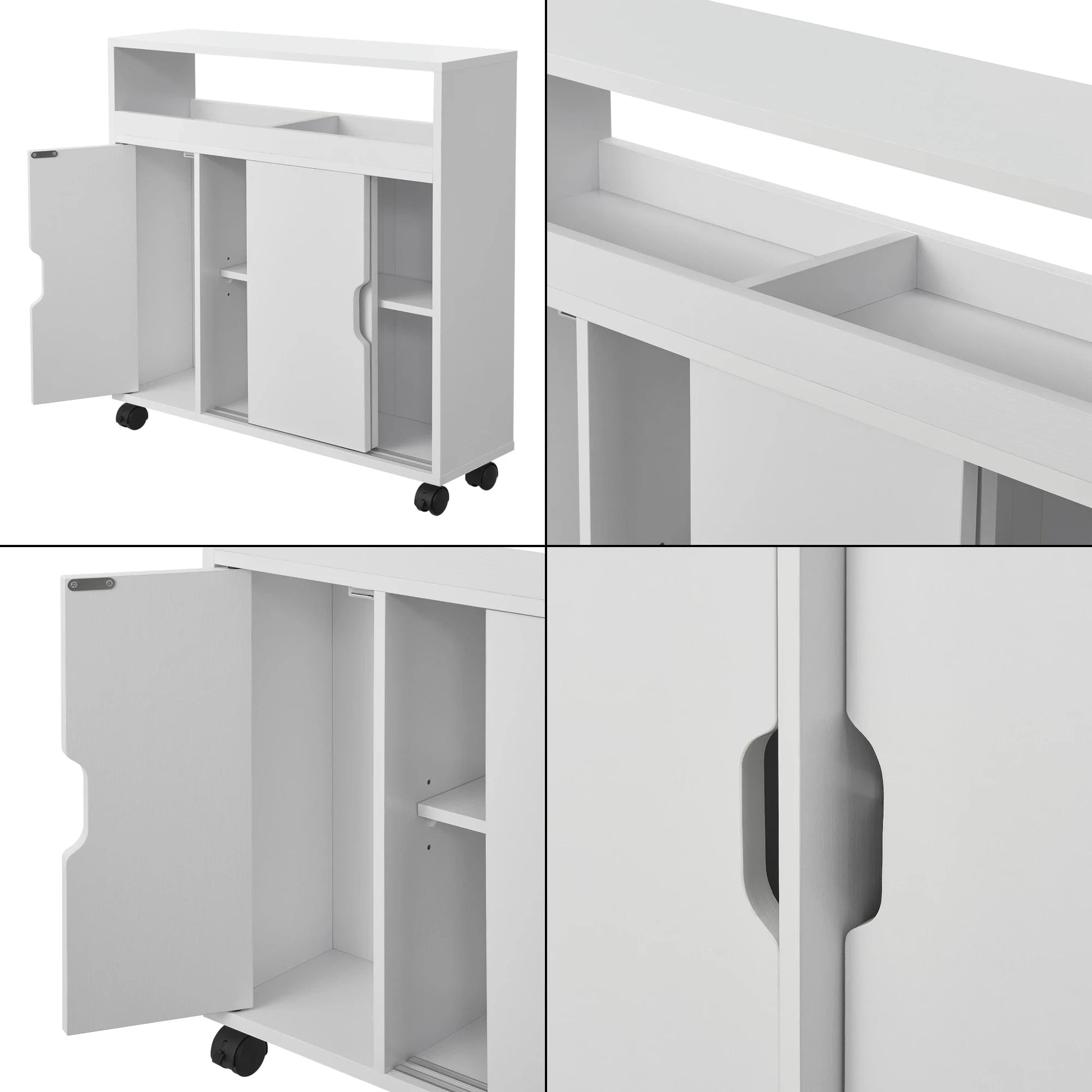 In And OutdoorMatch Badkamermeubel Polly - Niskast - Op wielen - 71x70x20 cm - Wit - Spaanplaat - Modern Design Badkamerkast