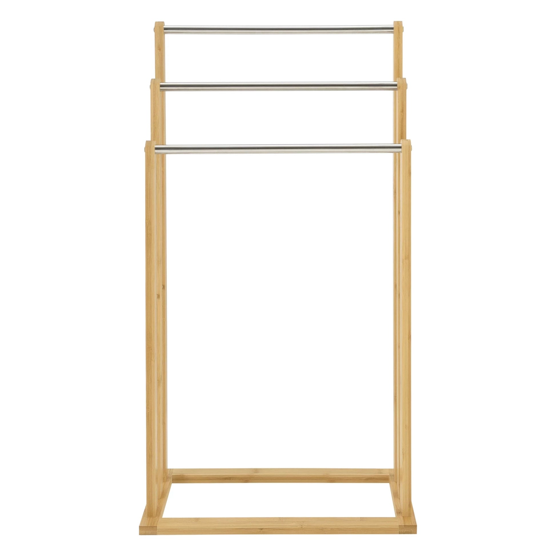 In And OutdoorMatch Bamboe Handdoekenrek Macie - Vrijstaand - 46x24x84 cm - RVS - Minimalistisch Design towel rack