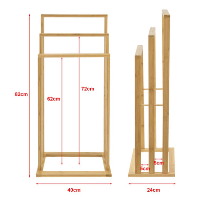 In And OutdoorMatch Bamboe Handdoekenrek Raymond - Vrijstaand - 40x24x82 cm - Minimalistisch Design towel rack