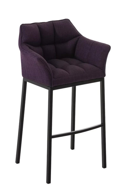 In And OutdoorMatch Barkruk Allan - Midnight Purple - Met rugleuning en armleuning - Ergonomisch - Set van 1 - Deluxe Barkrukken / hocker