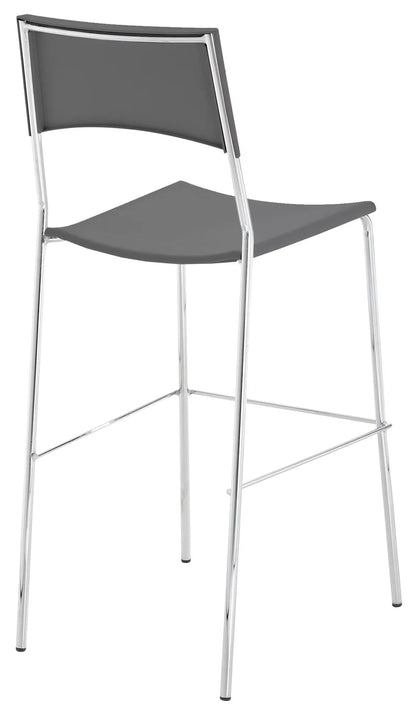 In And OutdoorMatch Barkruk Elvis - Met rugleuning - In hoogte verstelbaar - Set van 1 - Ergonomisch - barstoelen - Keuken - grijs - 77cm Barkrukken / hocker