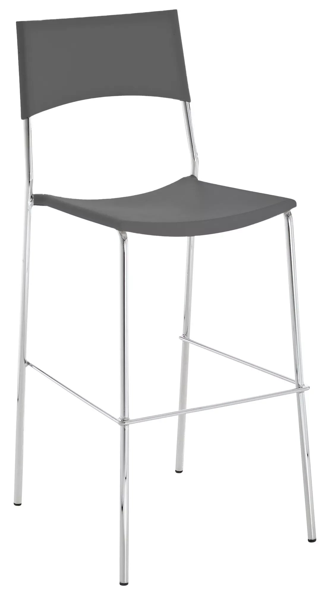 In And OutdoorMatch Barkruk Elvis - Met rugleuning - In hoogte verstelbaar - Set van 1 - Ergonomisch - barstoelen - Keuken - grijs - 77cm Barkrukken / hocker