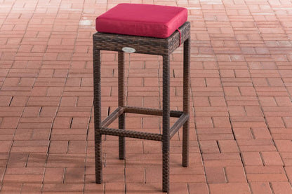 In And OutdoorMatch Barkruk Gerry - Rotan - Rood bruin - Barstoelen buiten of keuken - Zonder rugleuning - Set van 1 - Wicker - Ergonomisch - 74cm hoog Barkrukken / hocker