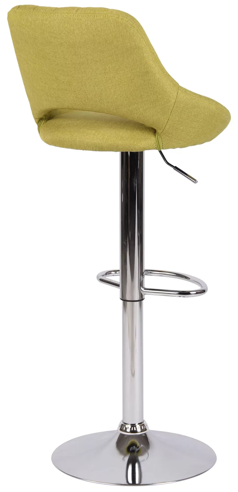 In And OutdoorMatch Barkruk Hipo Geel Chroom - Stof - Zithoogte 60-81cm - Ergonomische barstoelen - In hoogte verstelbaar - Set van 1 - Met rugleuning - Voor keuken en bar Barkrukken / hocker