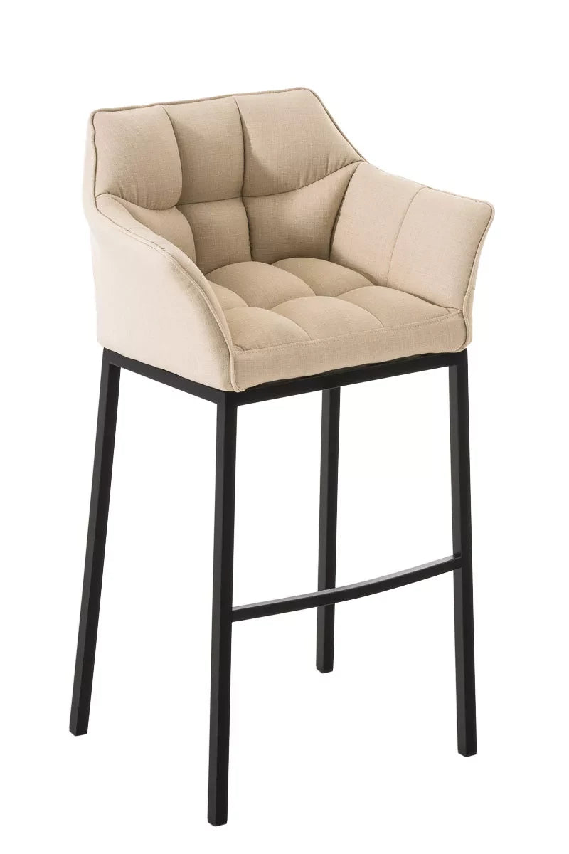 In And OutdoorMatch Barkruk Maddison - Taupe - Met rugleuning en armleuning - Ergonomisch - Set van 1 - Deluxe Barkrukken / hocker