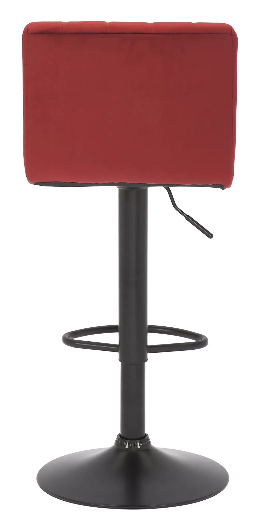 In And OutdoorMatch Barkruk Melyna - Velvet rood - Zithoogte 62-83 cm - Met rugleuning - In hoogte verstelbaar - Set van 1 - Ergonomische - barstoelen - Keuken Barkrukken / hocker