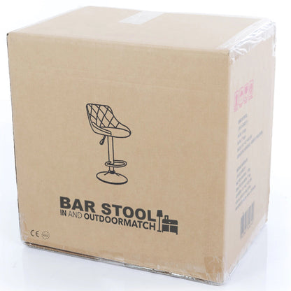 In And OutdoorMatch Barkruk Miza Bruin zwart - Stof - 60-81cm zithoogte - Ergonomische barstoelen - In hoogte verstelbaar - Set van 1 - Met rugleuning - Voor keuken en bar Barkrukken / hocker