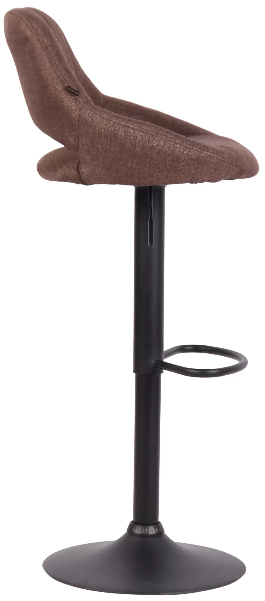 In And OutdoorMatch Barkruk Miza Bruin zwart - Stof - 60-81cm zithoogte - Ergonomische barstoelen - In hoogte verstelbaar - Set van 1 - Met rugleuning - Voor keuken en bar Barkrukken / hocker