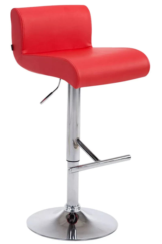 In And OutdoorMatch Barkruk Selena - Met rugleuning - In hoogte verstelbaar - Set van 1 - Ergonomisch - barstoelen - Keuken - Rood - 64-84cm Barkrukken / hocker