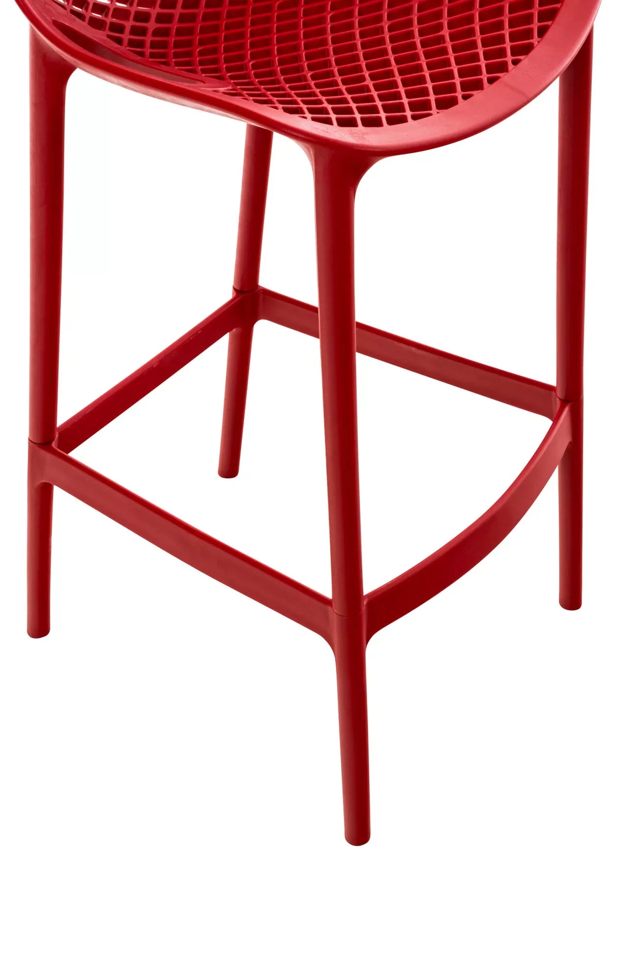 In And OutdoorMatch Barkruk Shyann - Set van 1 - Ergonomisch - Barkruk keuken of kantine - Rood - 75cm Barkrukken / hocker