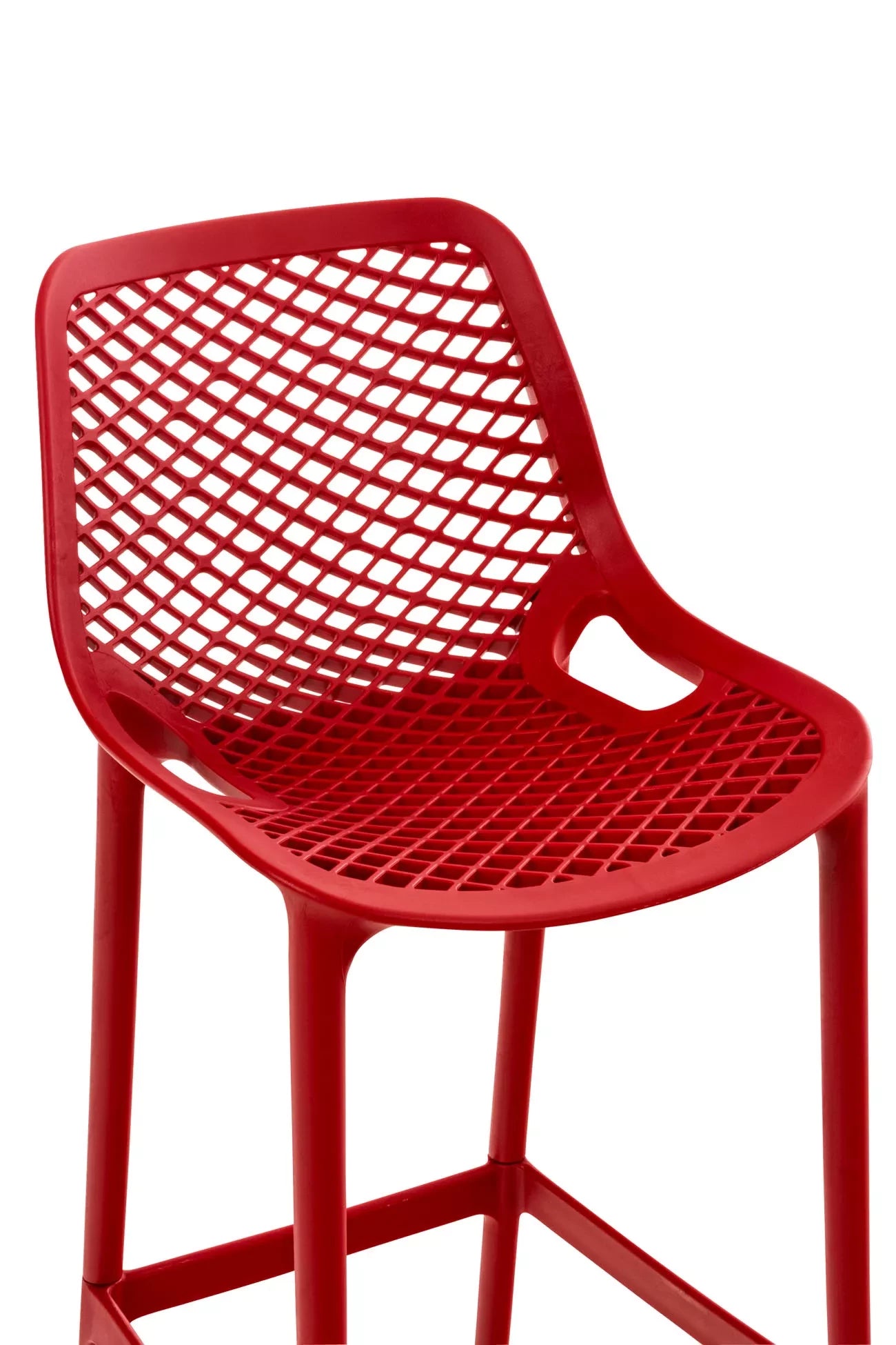 In And OutdoorMatch Barkruk Shyann - Set van 1 - Ergonomisch - Barkruk keuken of kantine - Rood - 75cm Barkrukken / hocker