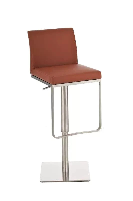 In And OutdoorMatch Barstoel Abraham - Met rugleuning - Set van 1 - Ergonomisch - Barstoelen voor keuken of kantine - Bruin - Zithoogte 58-82cm Barkrukken / hocker