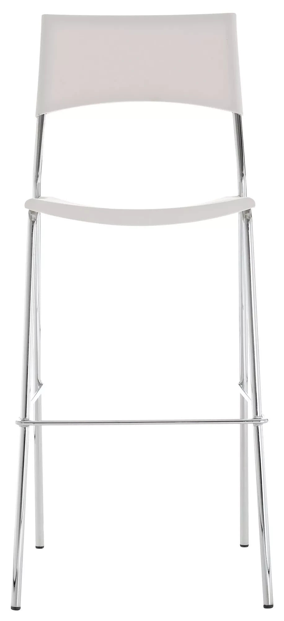 In And OutdoorMatch Barstoel met rugleuning Sim - Set van 1 - Ergonomisch - Barstoelen voor keuken of kantine - Wit - Zithoogte 77cm Barkrukken / hocker