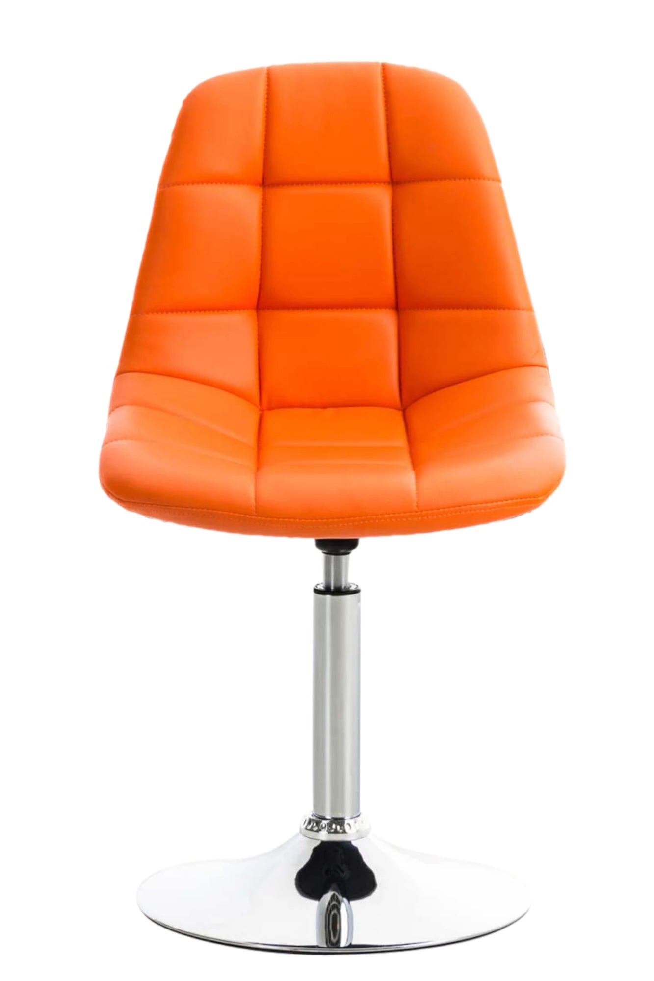 In And OutdoorMatch Barstoelen Martinus - Oranje en Metaal - Set van 2 - Kunstleer - Hoogwaardige bekleding - Decoratieve barstoel - Stijlvolle draaistoel - Luxe uitstraling Eetkamerstoel