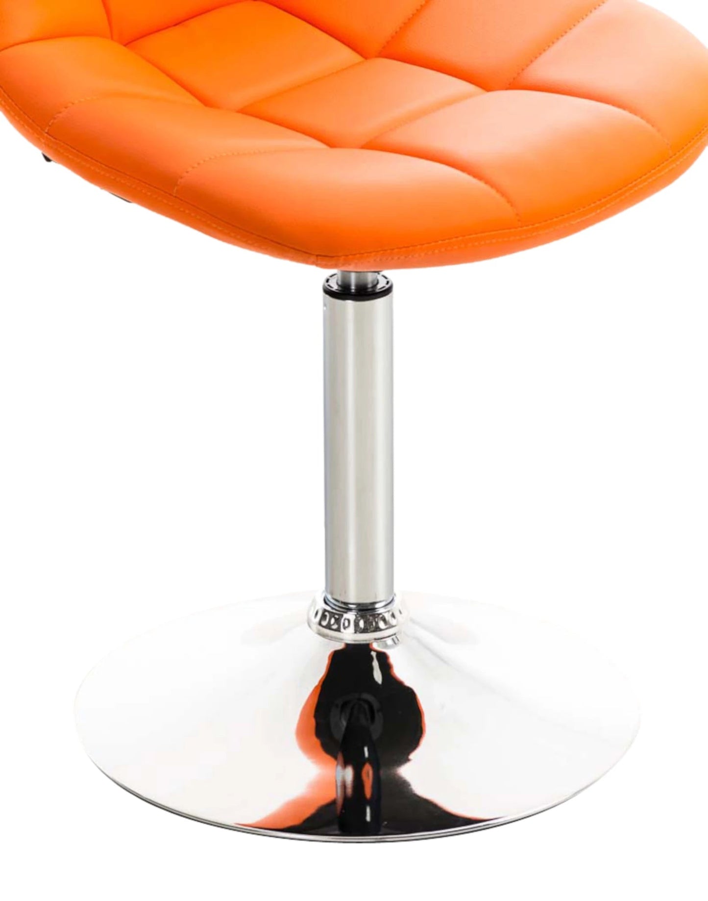 In And OutdoorMatch Barstoelen Martinus - Oranje en Metaal - Set van 2 - Kunstleer - Hoogwaardige bekleding - Decoratieve barstoel - Stijlvolle draaistoel - Luxe uitstraling Eetkamerstoel