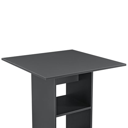 In And OutdoorMatch Bartafel Elbert - Met 3 Planken - 70x70x110 cm - Donkergrijs - Spaanplaat - Modern Design Bar table