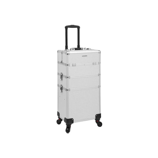 In And OutdoorMatch Beautycase Mylene - Professionele make-up koffer- Reis bagage afmeting - 3 in 1 Trolley voor kappers - Roterende wielen Make-up koffer