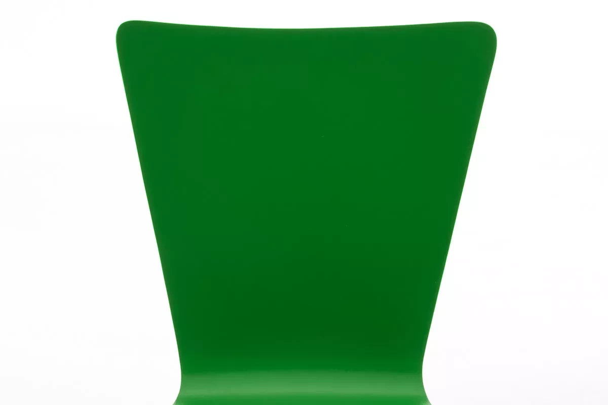 In And OutdoorMatch Bezoekersstoel Joleen - eetkamerstoel - Groen houten zitting - chromen poten - Zithoogte 45 cm - Stapelbaar - makkelijk schoon te maken - set van één - modern Eetkamerstoel