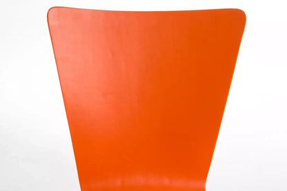 In And OutdoorMatch Bezoekersstoel Maximo - Houten stoel oranje - Set van 2 - Met rugleuning - Vergaderstoel - Zithoogte 45cm Eetkamerstoel