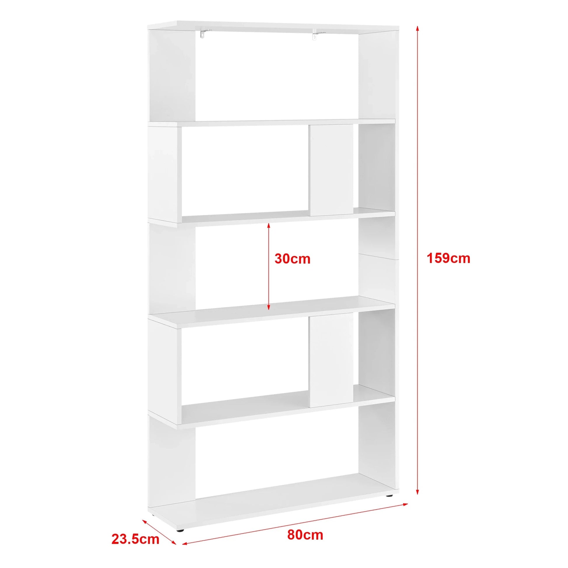 In And OutdoorMatch Boekenkast Plank Aric - 159x80x23,5 cm - Wit - Decoratief Design Boekenplank