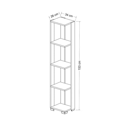 In And OutdoorMatch Boekenkast Plank Kellen - 153x34x26 cm - Eiken - Spaanplaat - Met Planken - Praktische Boekenkast Boekenplank