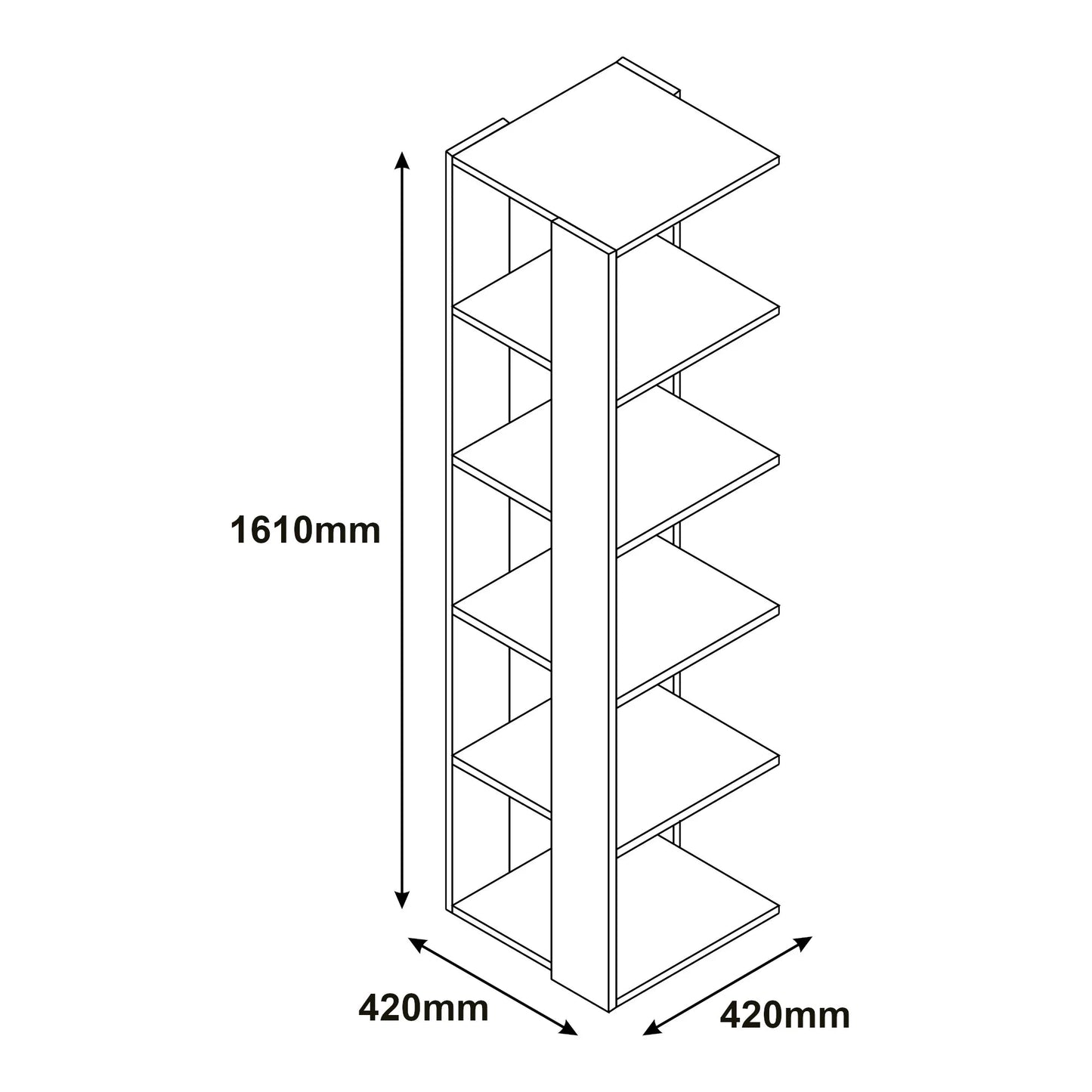 In And OutdoorMatch Boekenkastplank Clim - 161x42x42 cm - Wit - MDF Boekenkast