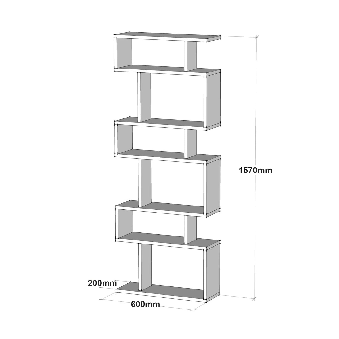 In And OutdoorMatch Boekenkastplank Funs - 157x60x20 cm - Wit - MDF Boekenkast