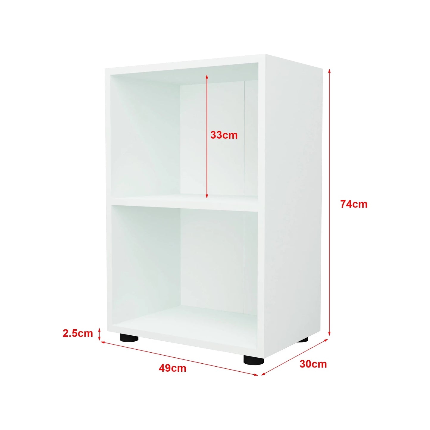 In And OutdoorMatch Boekenkastplank Shara - 74x49x30 cm - Wit - MDF Boekenkast