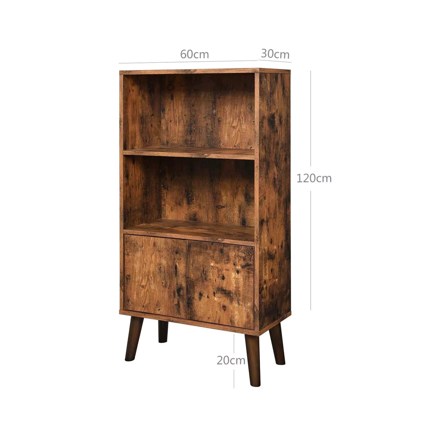 In And OutdoorMatch Bookcase Adella - 2 compartments - Bookcase with doors - Living room, bedroom and children's room - Wood - MDF - 60x30x120cm Boekenkast