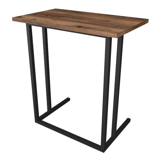 In And OutdoorMatch Bureau Ali - Laptoptafel - 65,5x60x35,5 cm - Eiken Antiek en Zwart - Spaanplaat en Metaal - Modern Design Desk