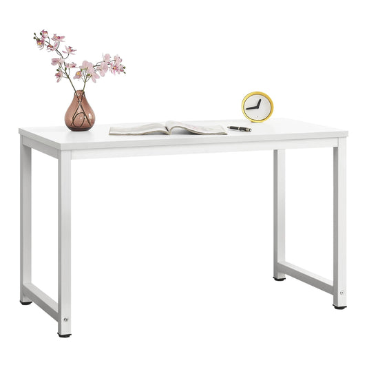 In And OutdoorMatch Bureau Edwina - Laptoptafel - 120x60x75 cm - Wit - Staal en spaanplaat - Klassiek design Desk