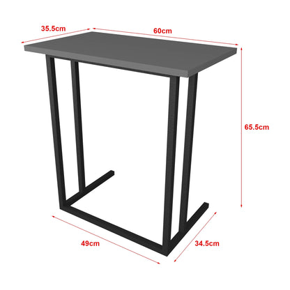 In And OutdoorMatch Bureau Napels - 65,5x60x35,5 - Zwart en eiken- MDF en Metaal Desk