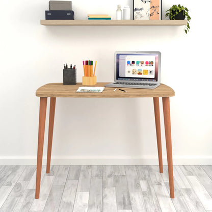 In And OutdoorMatch Bureau Pila - Laptoptafel - 70x90x60 cm - Eiken en Houtkleurig - Spaanplaat en Beukenhout - Stijlvol Design Desk