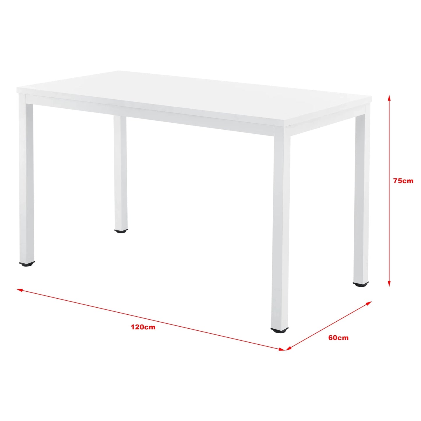 In And OutdoorMatch Bureau Shyann - Laptoptafel - 120x60x75 cm - Wit - Staal en spaanplaat - Modern design Desk