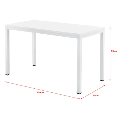 In And OutdoorMatch Bureau Shyann - Laptoptafel - 120x60x75 cm - Wit - Staal en spaanplaat - Modern design Desk