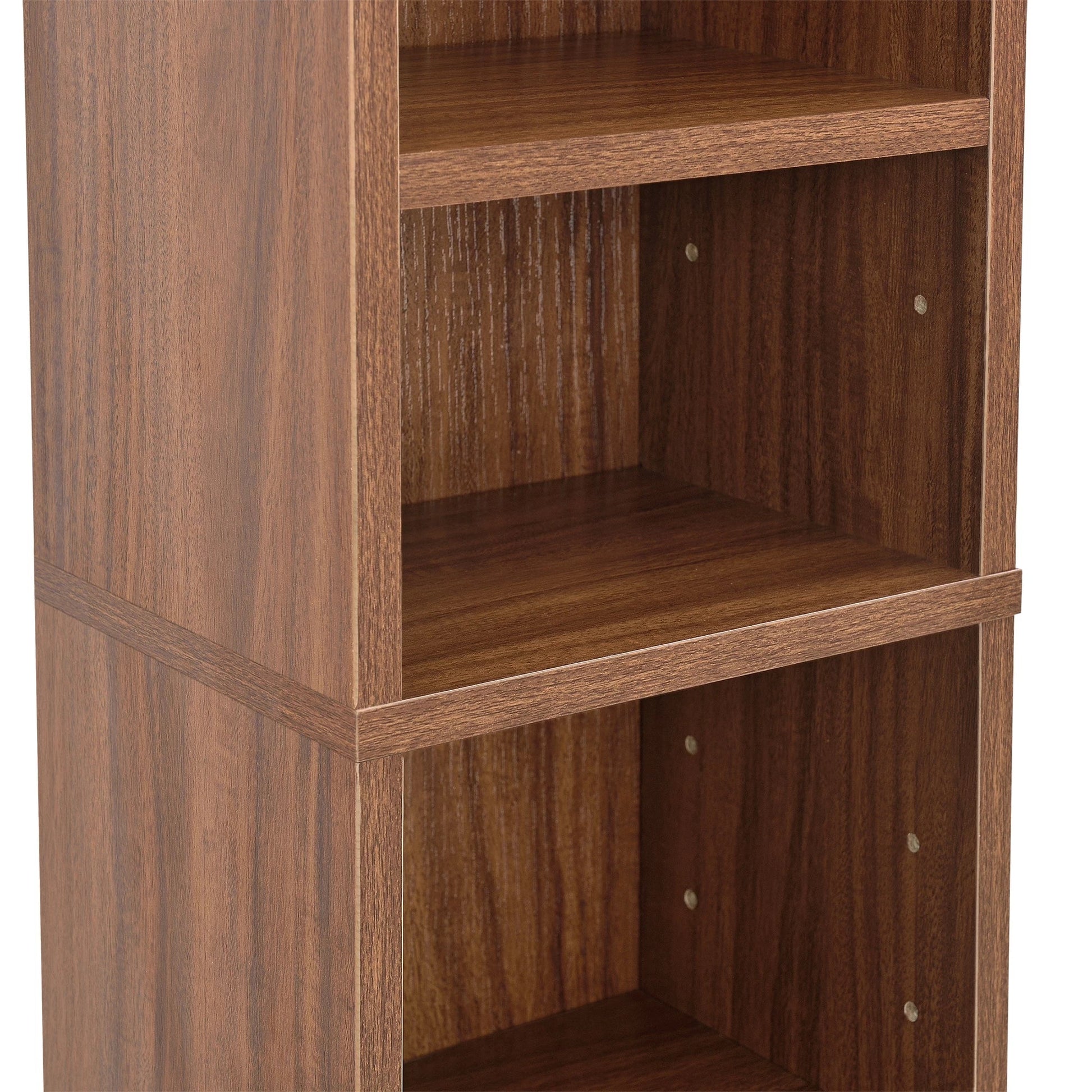 In And OutdoorMatch CD/DVD Kast Compartiment Reed - Kast - Met 12 Planken - 120x20x20 cm - Walnootkleurig - Spaanplaat - Modern Design Boekenplank