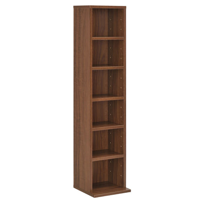 In And OutdoorMatch CD/DVD Kast Compartiment Roman - Kast - Met 6 Planken - 90x20x20 cm - Walnoot - Spaanplaat - Modern Design Boekenplank