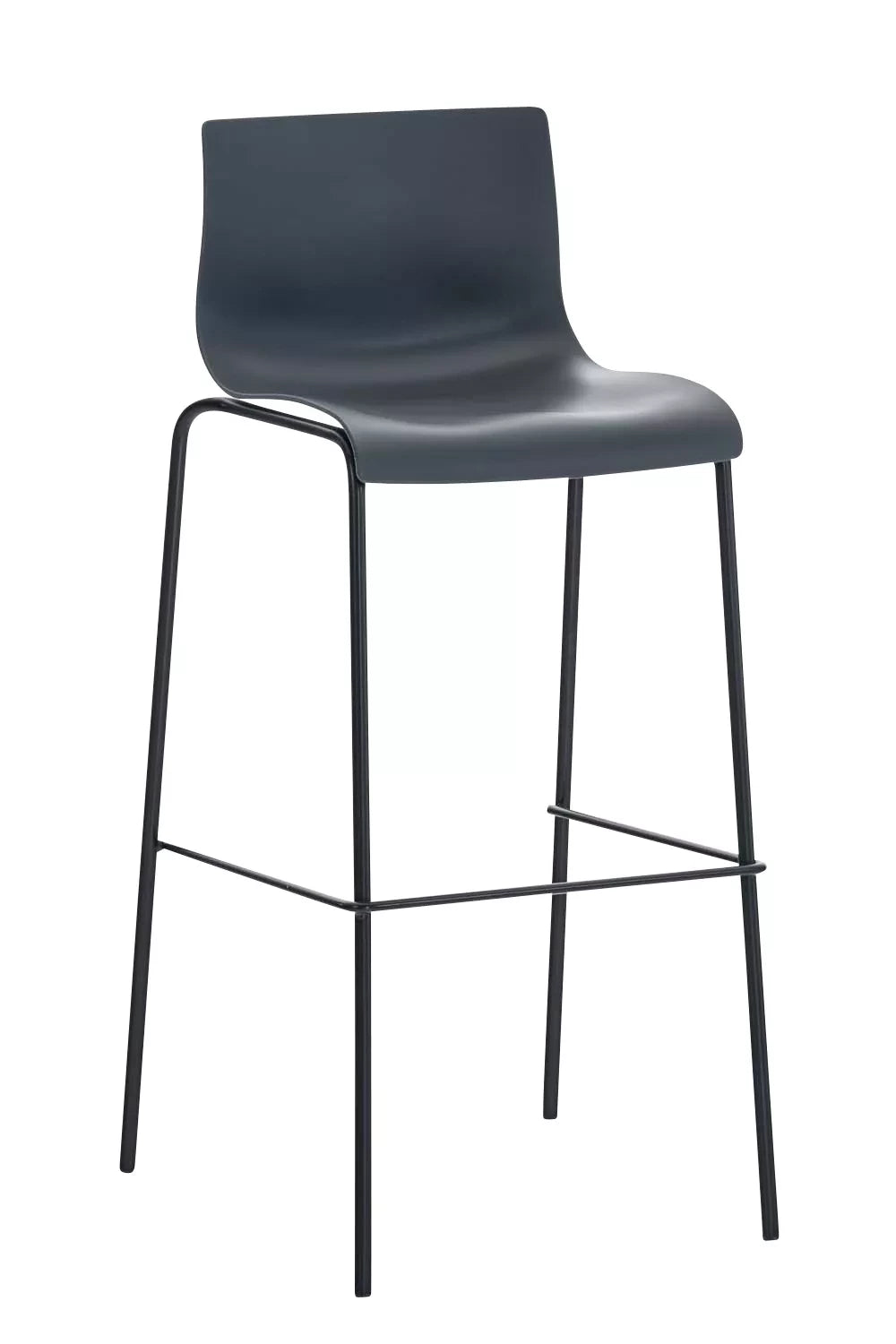 In And OutdoorMatch Classic Barkruk Stan - Zwart - Modern Design - Ergonomische barstoelen - Set van 1 - Met Rugleuning - Voetensteun - Voor Keuken en Bar - Kunststof Zitting Barkrukken / hocker