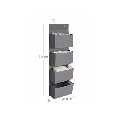 In And OutdoorMatch Closet Organizer Tineke - Hangende planken - Badkamer, slaapkamer - 4 lagen - opbergruimte - 100cm storage rack