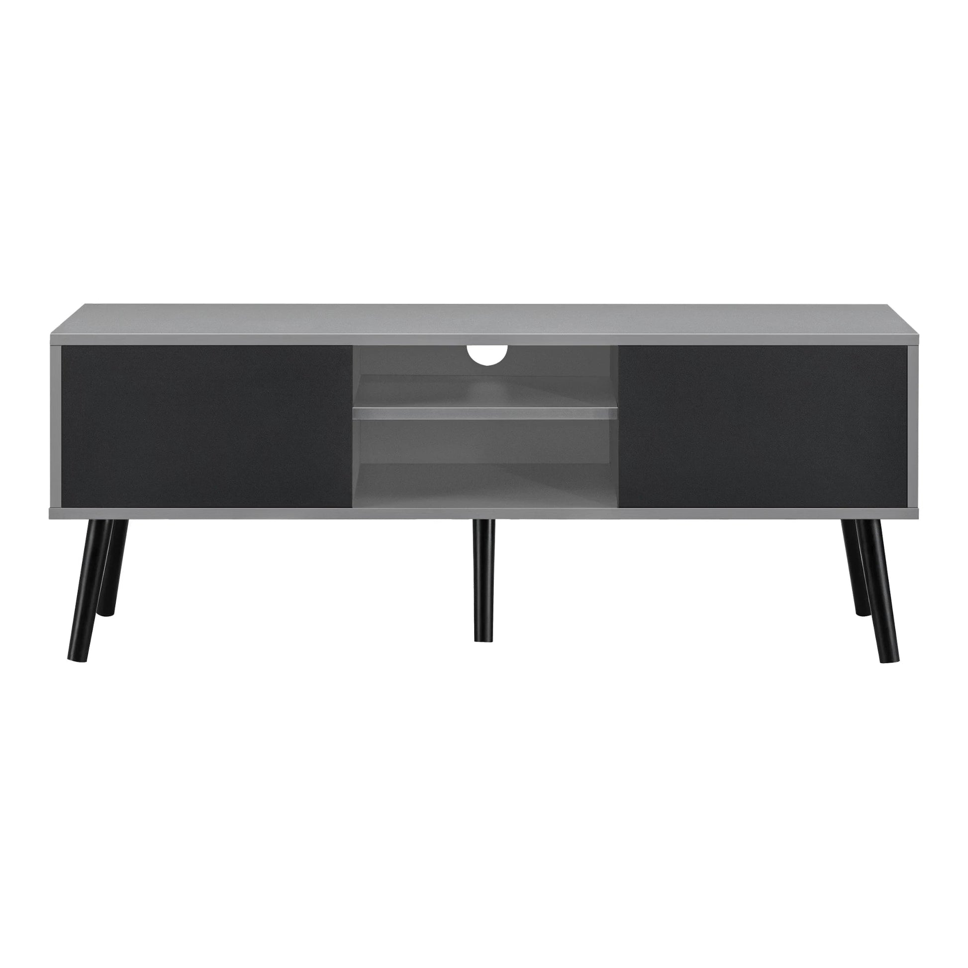 In And OutdoorMatch Delta-meubel Odalys - 120x29,5x46,5 cm - Lichtgrijs en Zwart - Spaanplaat en Hout - Stijlvol design TV cabinet