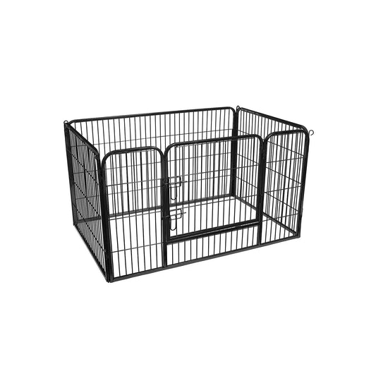 In And OutdoorMatch Dierenren Athena - Verstelbaar - Ren - Kippenren - Kattenren - Hondenbench - Zwart - 122x80x70cm Dierenkooi