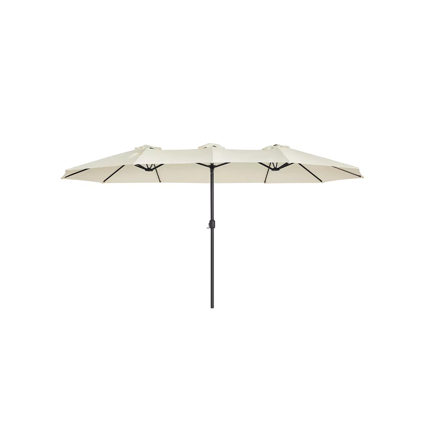 In And OutdoorMatch Dubbele Parasol Antonetta - 460x270cm - Extra Large - UV Bescherming tot UPF 50+ - met Slinger Markt - Zonder Standaard - Wit Sunshade