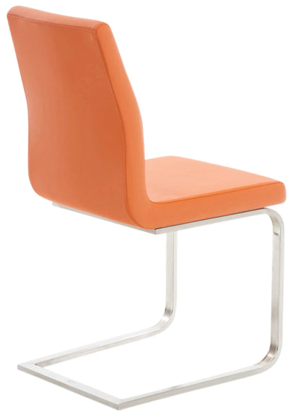 In And OutdoorMatch Eetkamerstoel Maxwell - Oranje - Set van 2 - Kunstleer - Hoogwaardige bekleding - Luxe eetkamerstoelen - Moderne uitstraling Eetkamerstoel