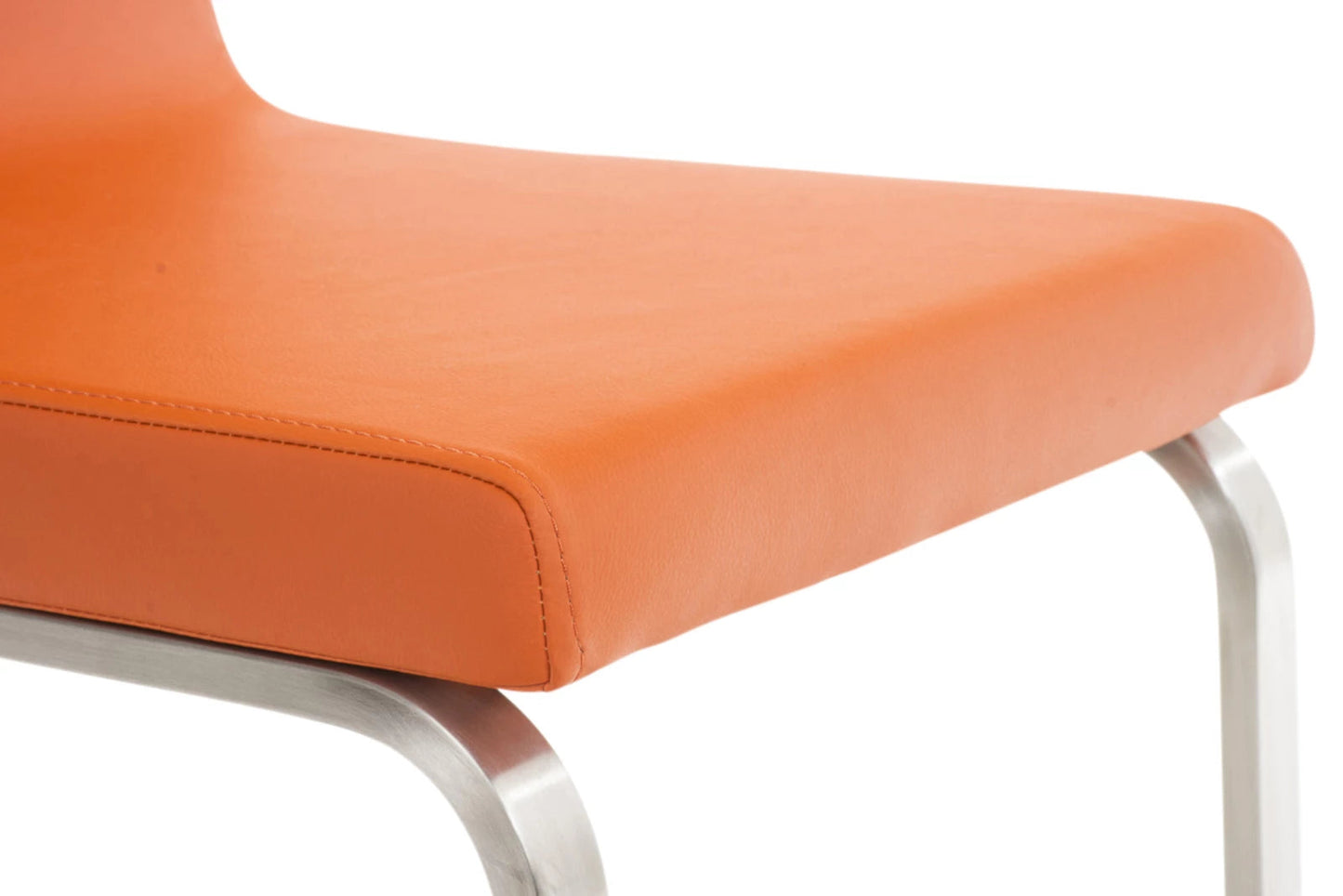 In And OutdoorMatch Eetkamerstoel Maxwell - Oranje - Set van 2 - Kunstleer - Hoogwaardige bekleding - Luxe eetkamerstoelen - Moderne uitstraling Eetkamerstoel