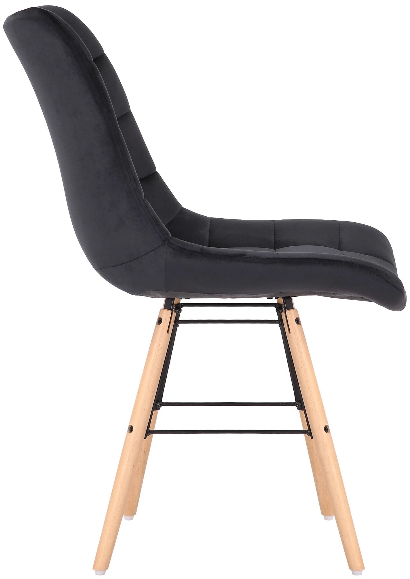 In And OutdoorMatch Eetkamerstoelen Anjelica - Zwart - Set van 2 - Fluweel - Hoogwaardige bekleding - Stijlvolle eetkamerstoelen - Luxe uitstraling Eetkamerstoel