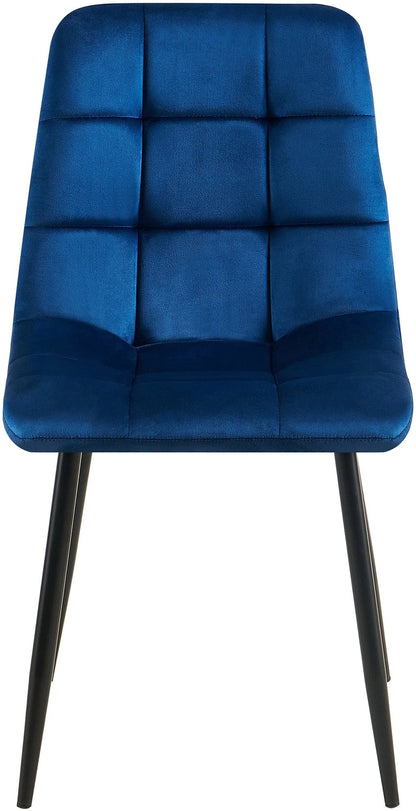 In And OutdoorMatch Eetkamerstoelen Audie - Blauw - Set van 4 - Fluweel - Hoogwaardige bekleding - Luxe eetkamerstoel - Stijlvolle uitstraling Eetkamerstoel