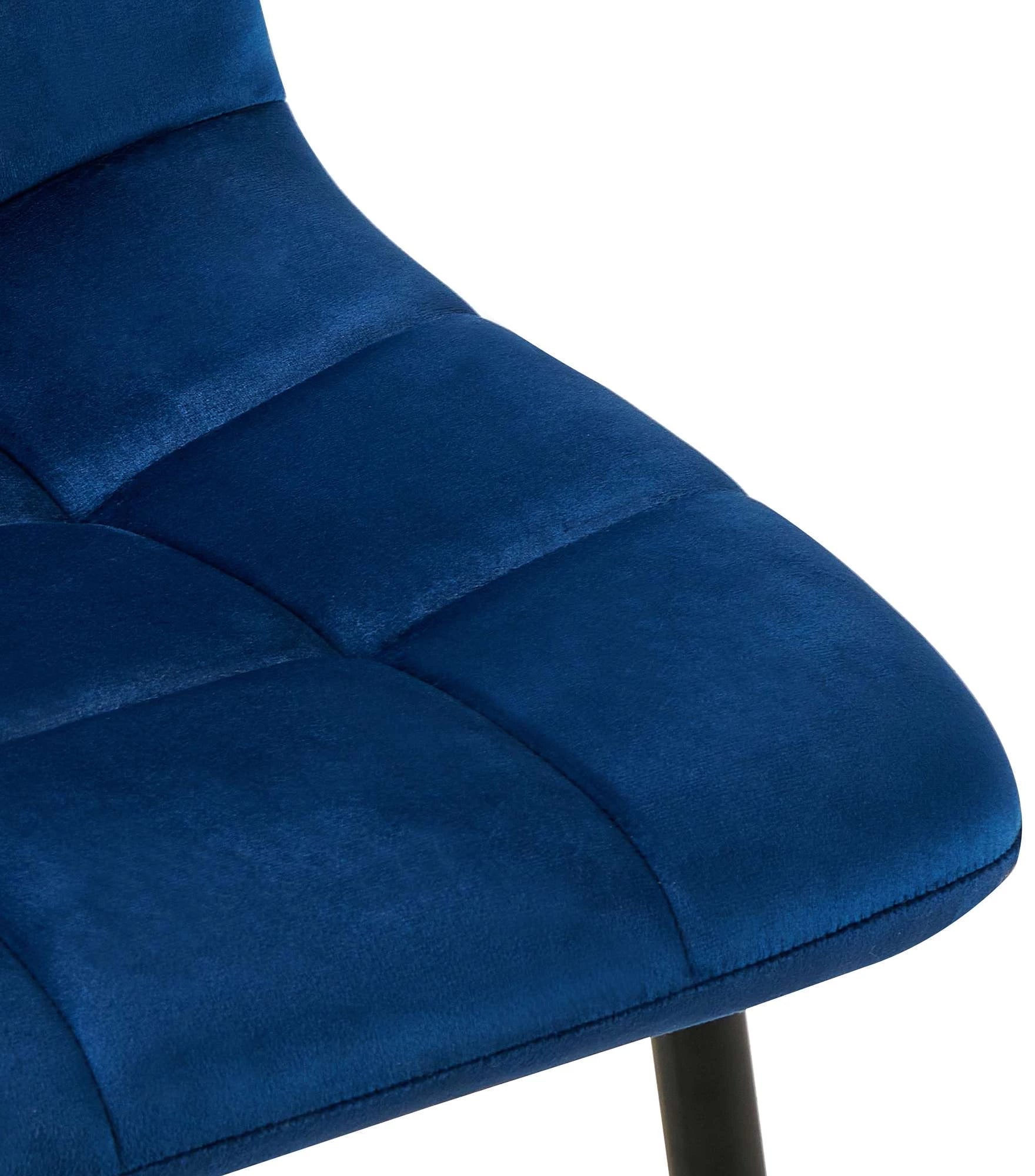 In And OutdoorMatch Eetkamerstoelen Audie - Blauw - Set van 4 - Fluweel - Hoogwaardige bekleding - Luxe eetkamerstoel - Stijlvolle uitstraling Eetkamerstoel