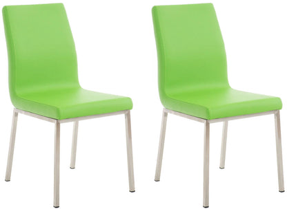 In And OutdoorMatch Eetkamerstoelen Brigida - Groen en Metaal - Set van 2 - Kunstleer - Hoogwaardige bekleding - Klassieke eetkamerstoel - Minimalistische look Eetkamerstoel